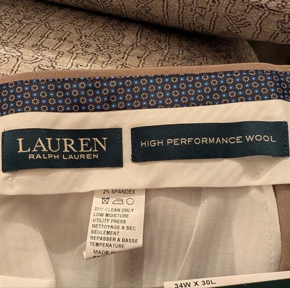 Ralph Lauren Men's Norton Pant Beige Dress Pants NWT SIZE 34W/30L